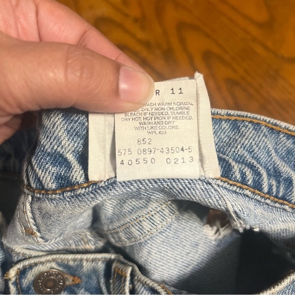 VTG Levi's Orange Tab Furst Of A Kind Heavy Distressed Cut Off Mini Shorts 30 - Picture 8 of 14